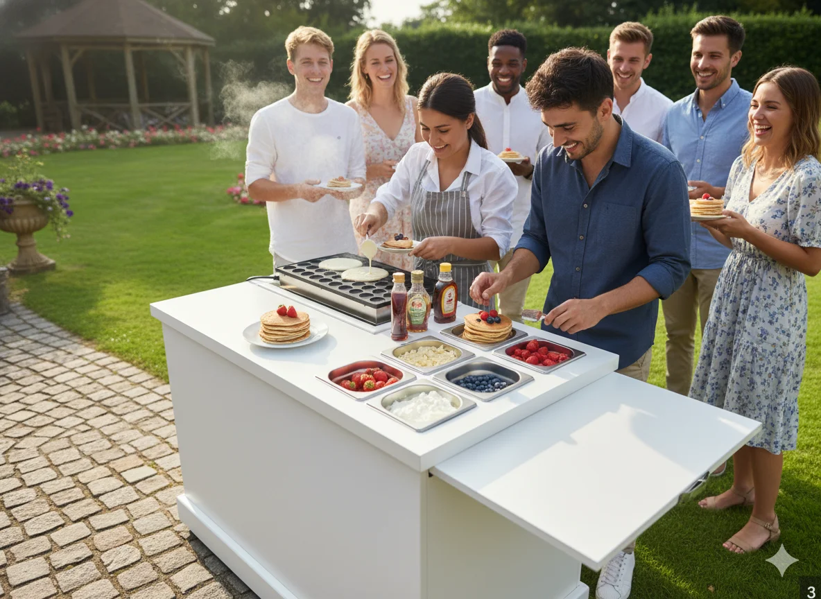 Stand pancakes mobile sur-mesure BarConcept en situation extérieure
